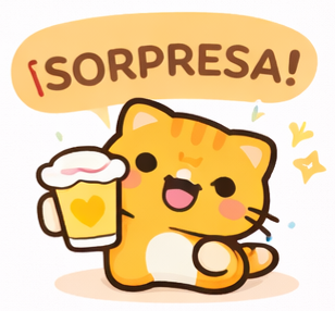 Sticker de Mango, el gato naranja de Cocopixel